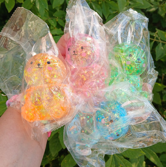 Glitter Bunny Maltose Squishy: READY TO SHIP: Fun booth fillers: Sensory Toys