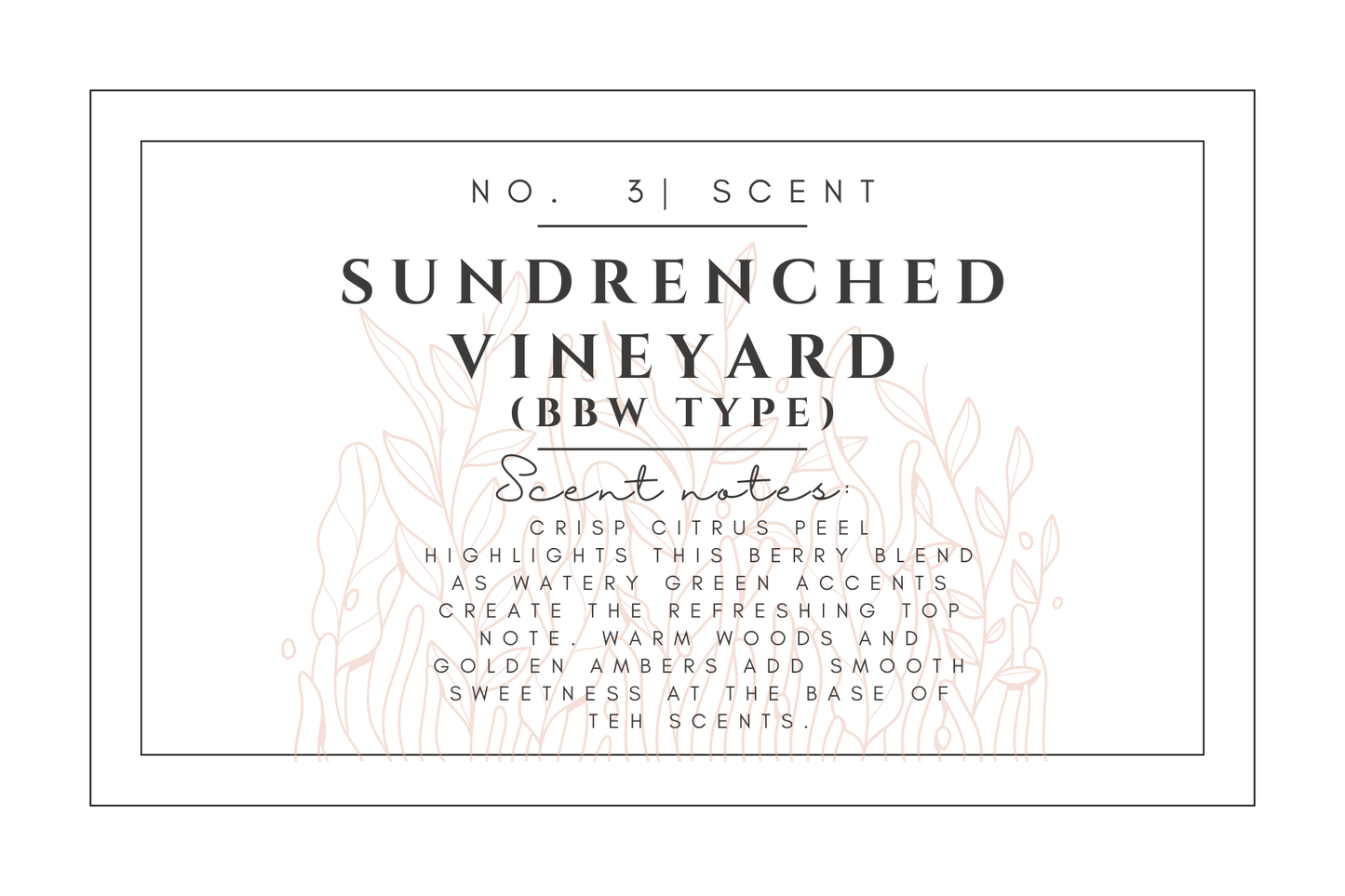 #3- Sundrenched Vineyard Premium scented beads