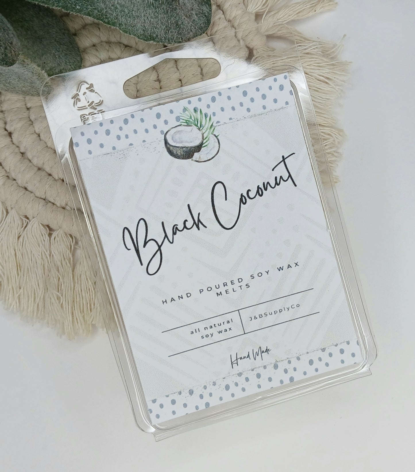 Black Coconut Scented 2.5oz Soy Wax Melt Bar