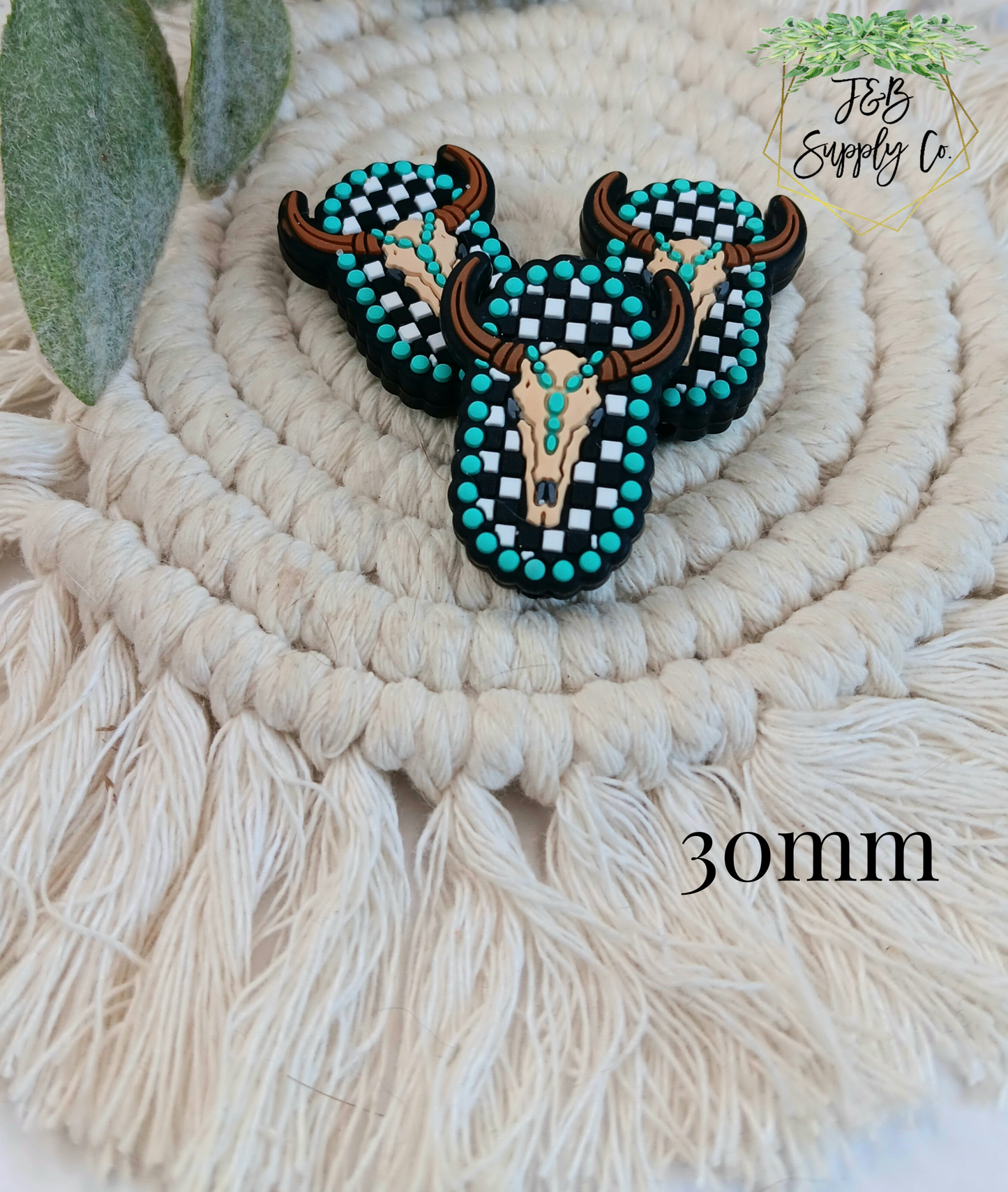 Turqoise bull head focal bead