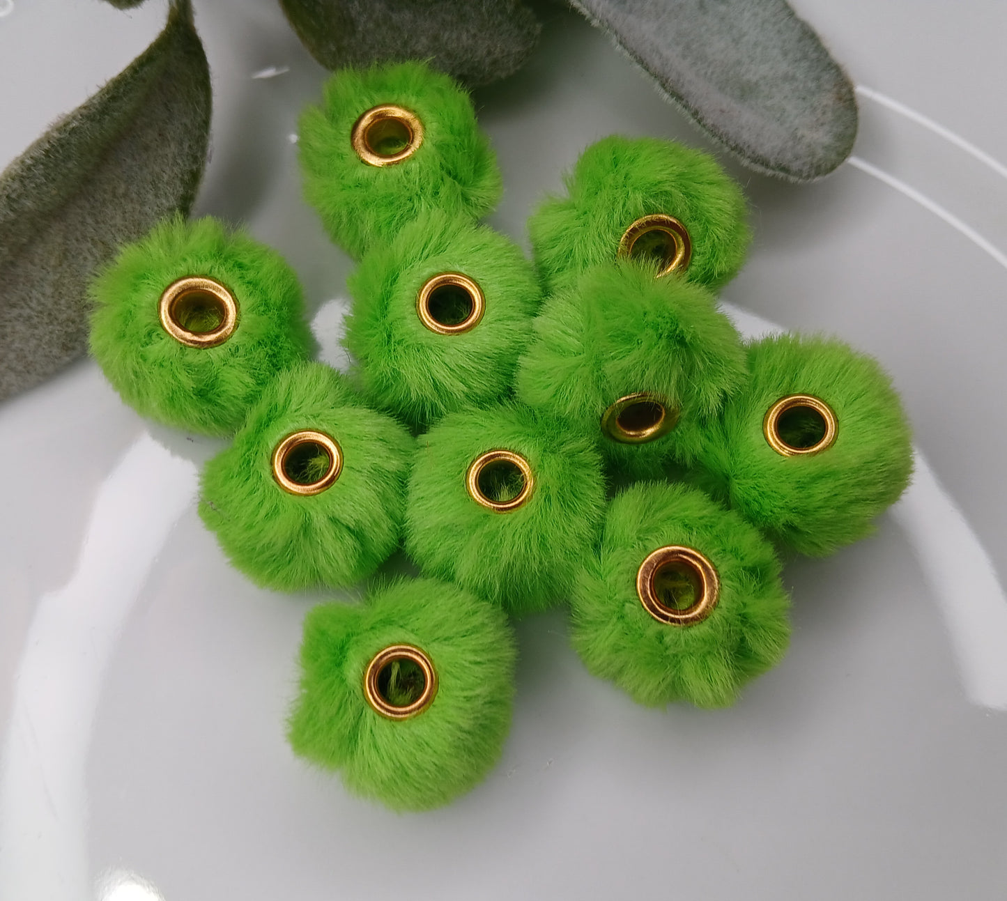 10pc Plush Furry Beads- 20mm bubblegum beads- Bead Making- Freshie Hangers
