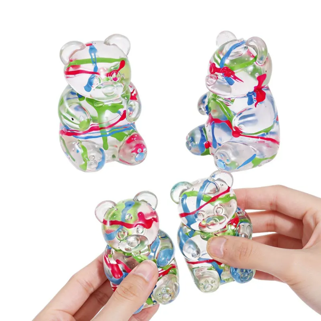 Painted Splatter Bear Squishy Pre-order: ARRIVES around JUNE 19TH: Fun booth fillers: Fun Sensory toys: Colors will be sent at random