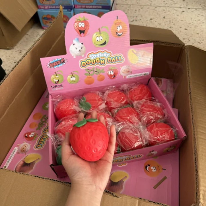 Red strawberry Squishy RTS: Fun booth fillers: Sensory toys
