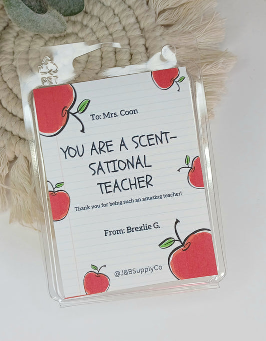 Apple CUSTOMIZEABLE Teacher Gift Scented 2.5oz Soy Wax Melt Bar