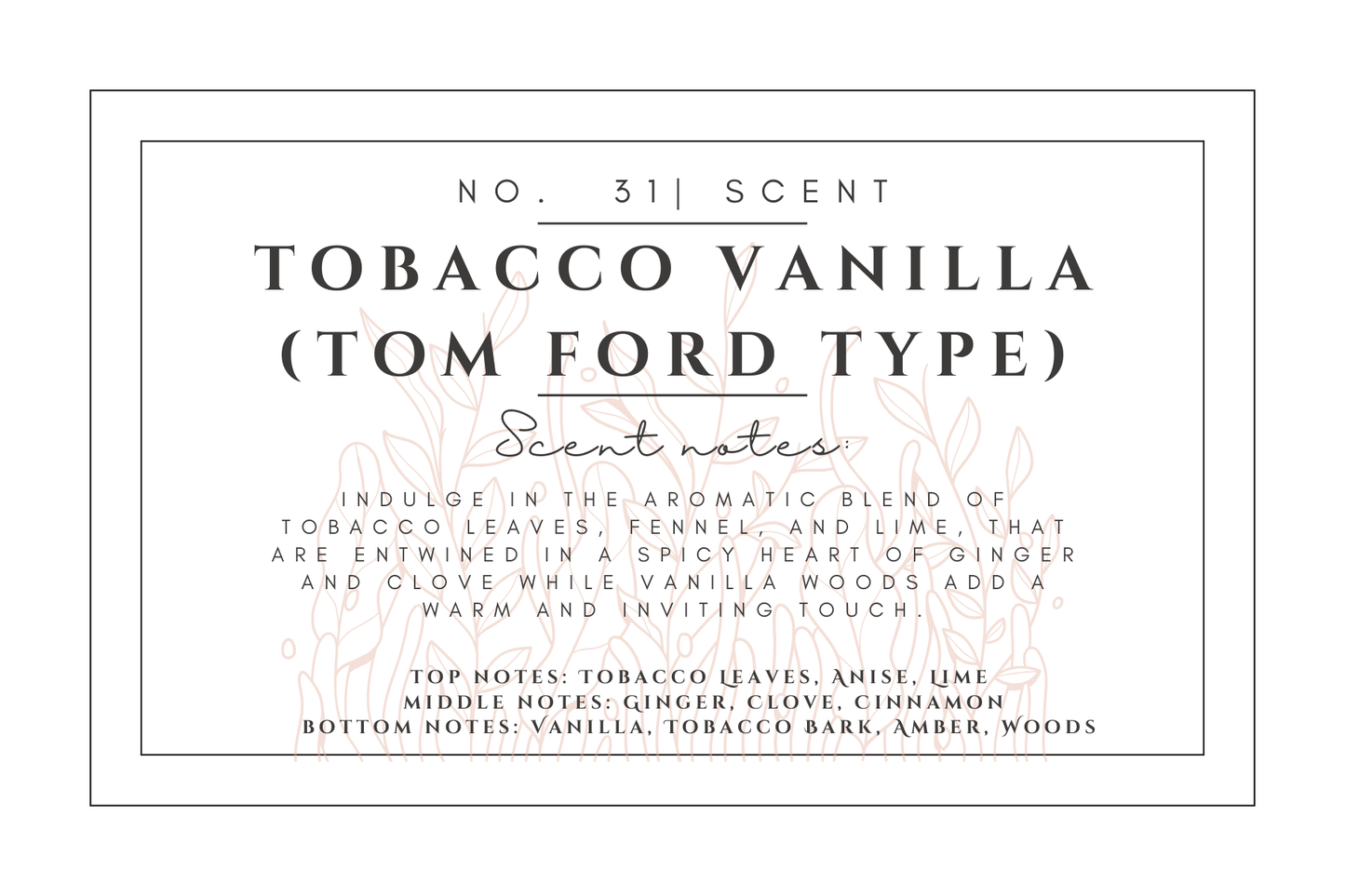 #31- Tobacco Vanilla (Tom Ford Type) premium scented beads