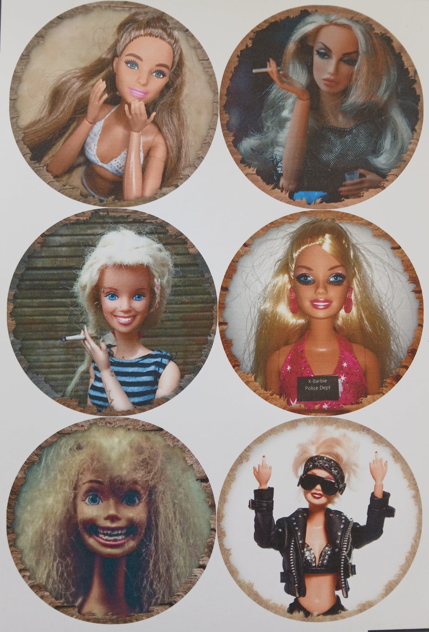 15pc Doll theme circle cardstock cut-outs