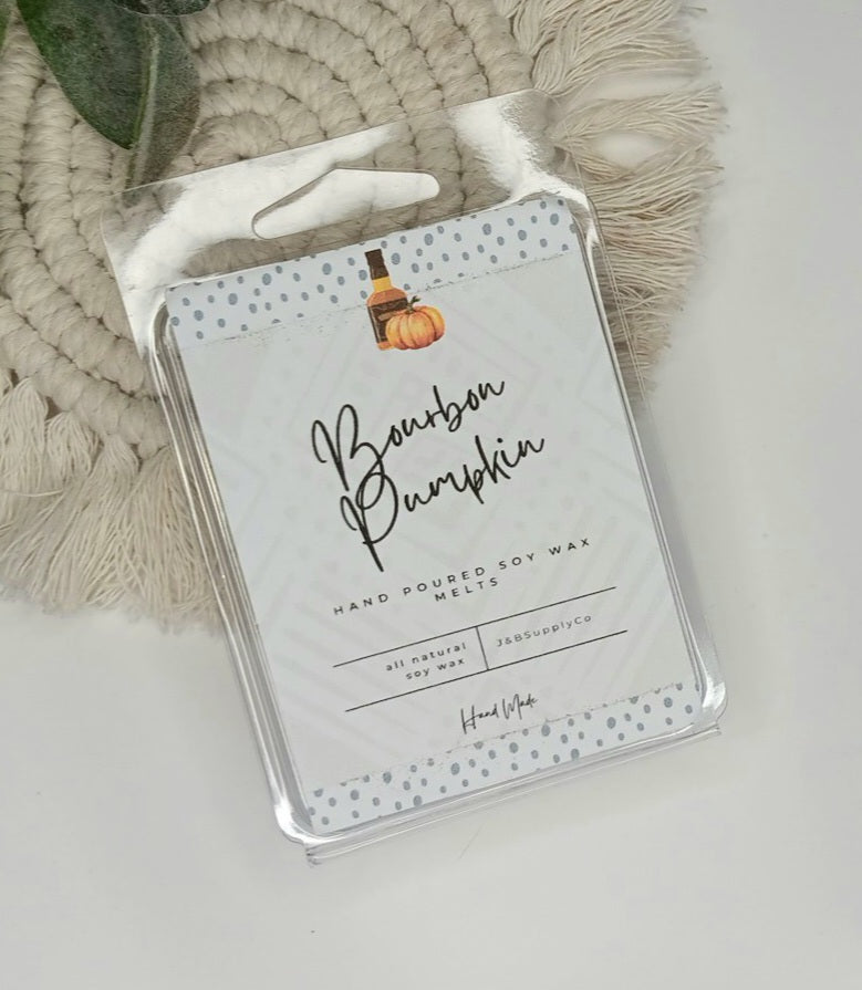 Bourbon Pumpkin Scented 2.5oz Soy Wax Melt Bar **wholesale available, read description**