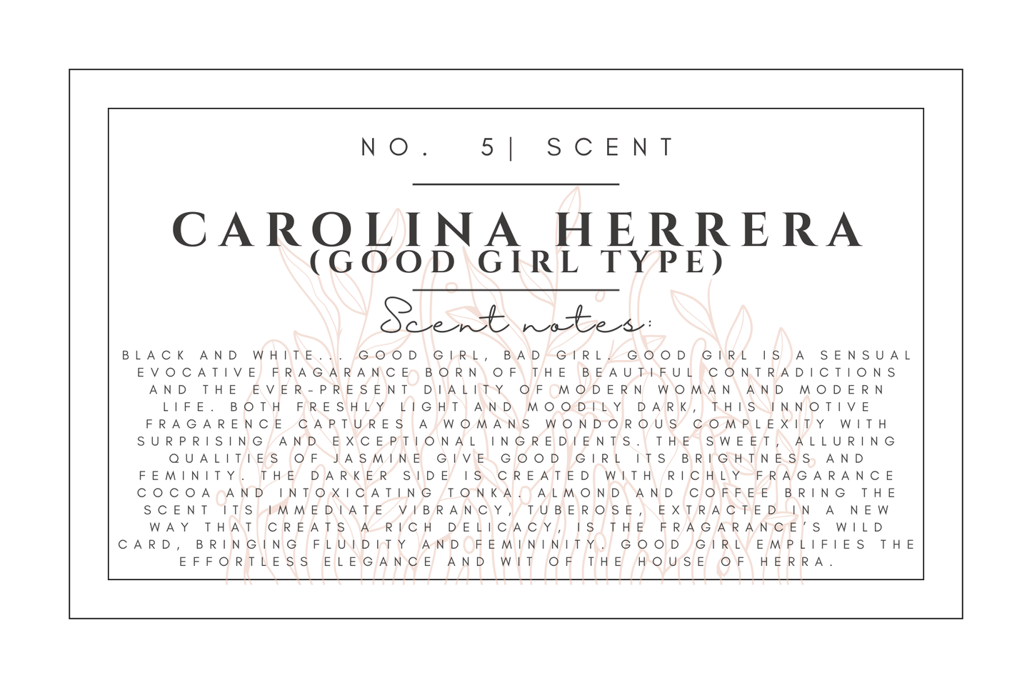 #5- Carolina Herrera-good girl type Premium scented beads