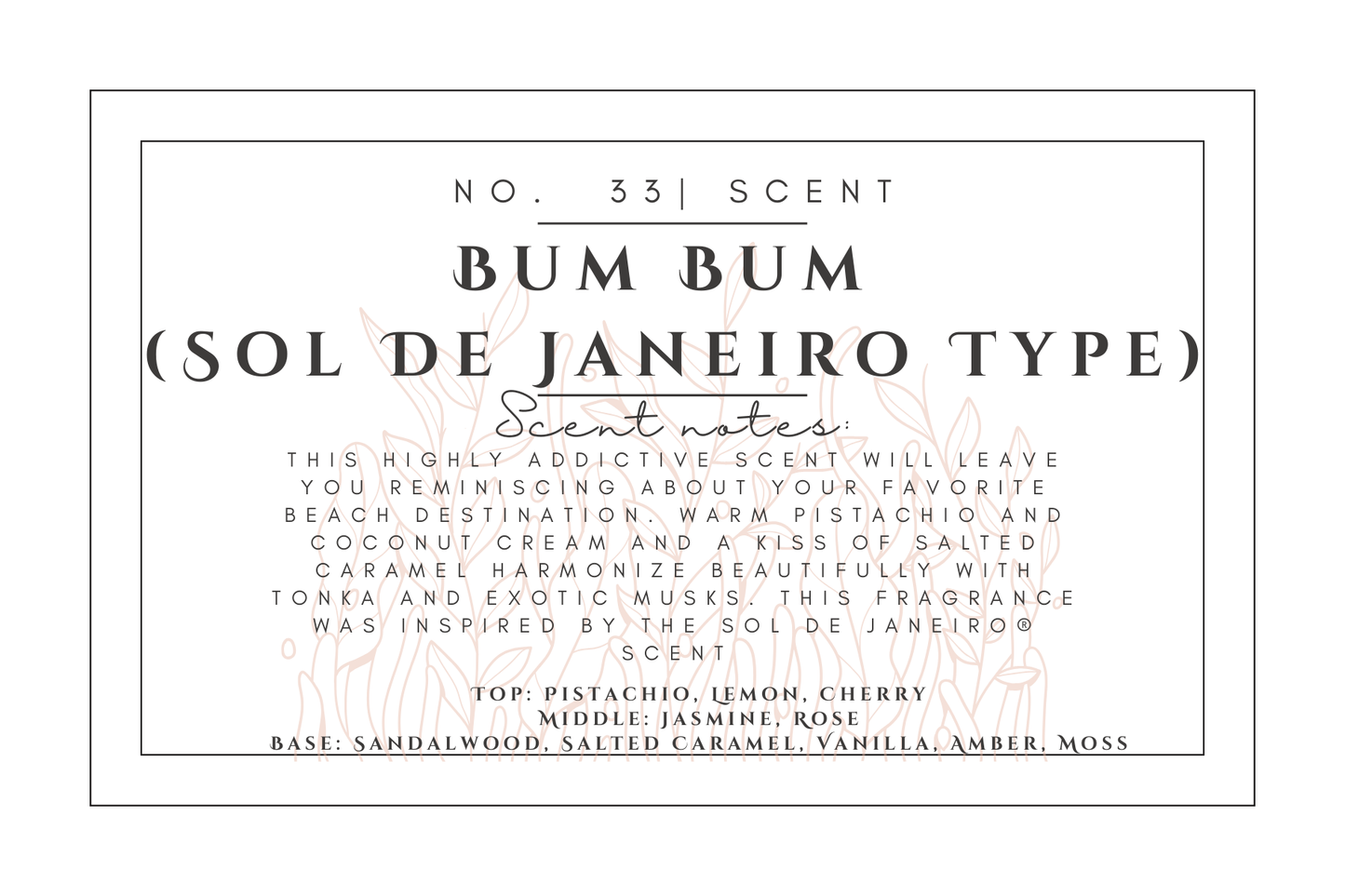 #33- Bum Bum (sol de Janeiro type) Pre-scented beads