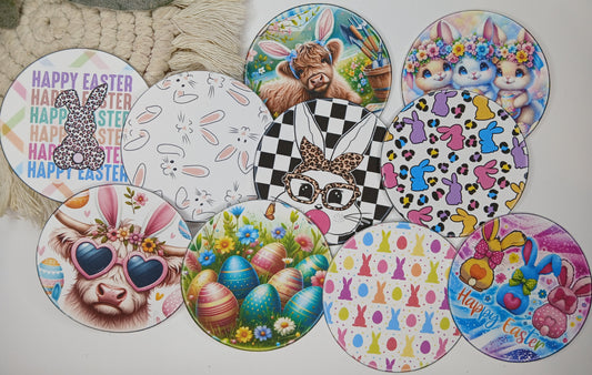10pc Easter theme circle cardstock cut-outs