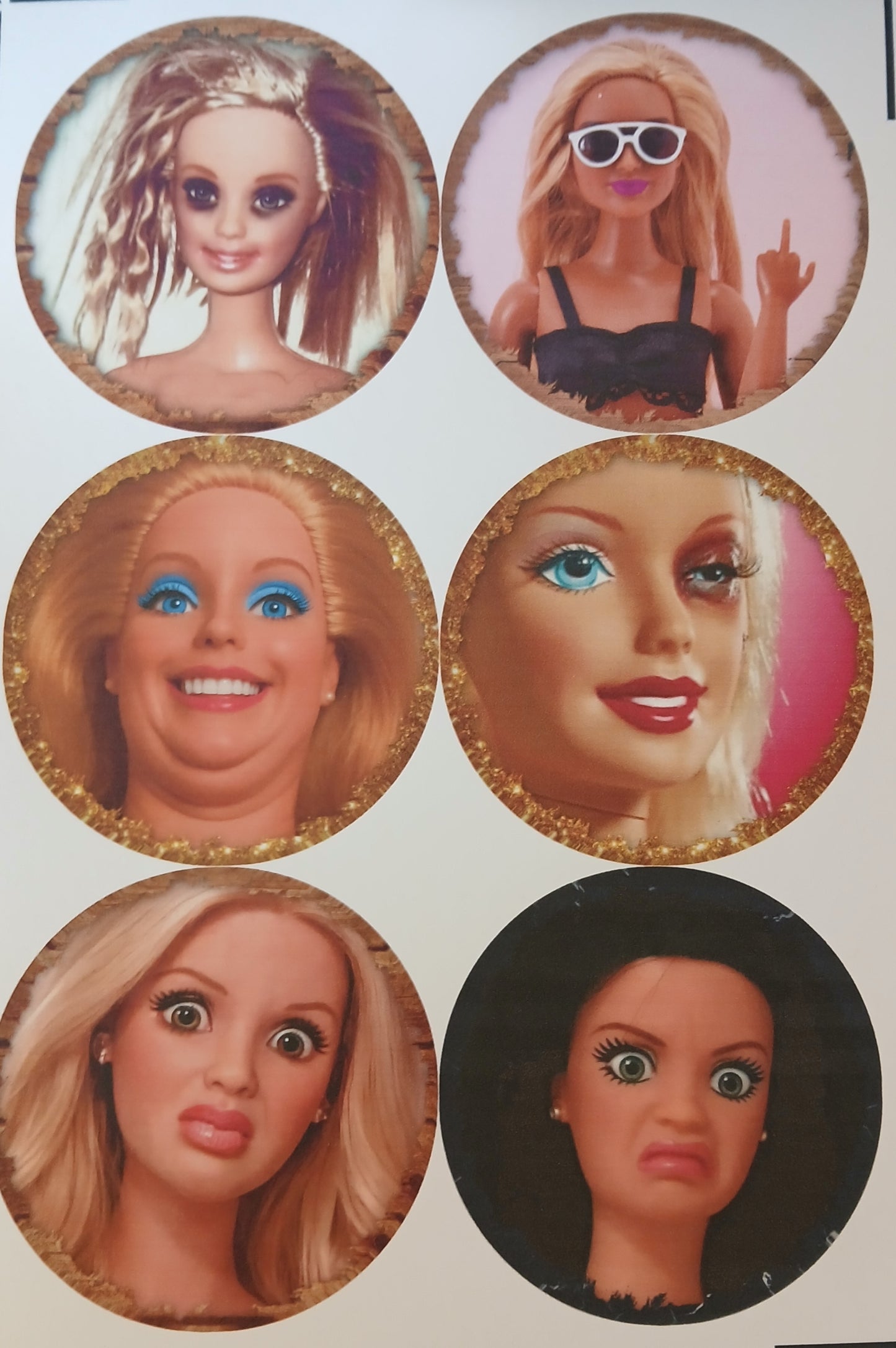 15pc Doll theme circle cardstock cut-outs