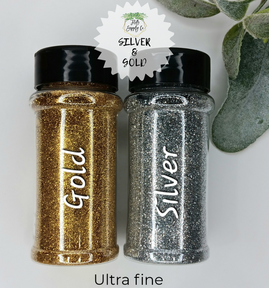 1.5oz Silver & Gold Utra Fine Glitter