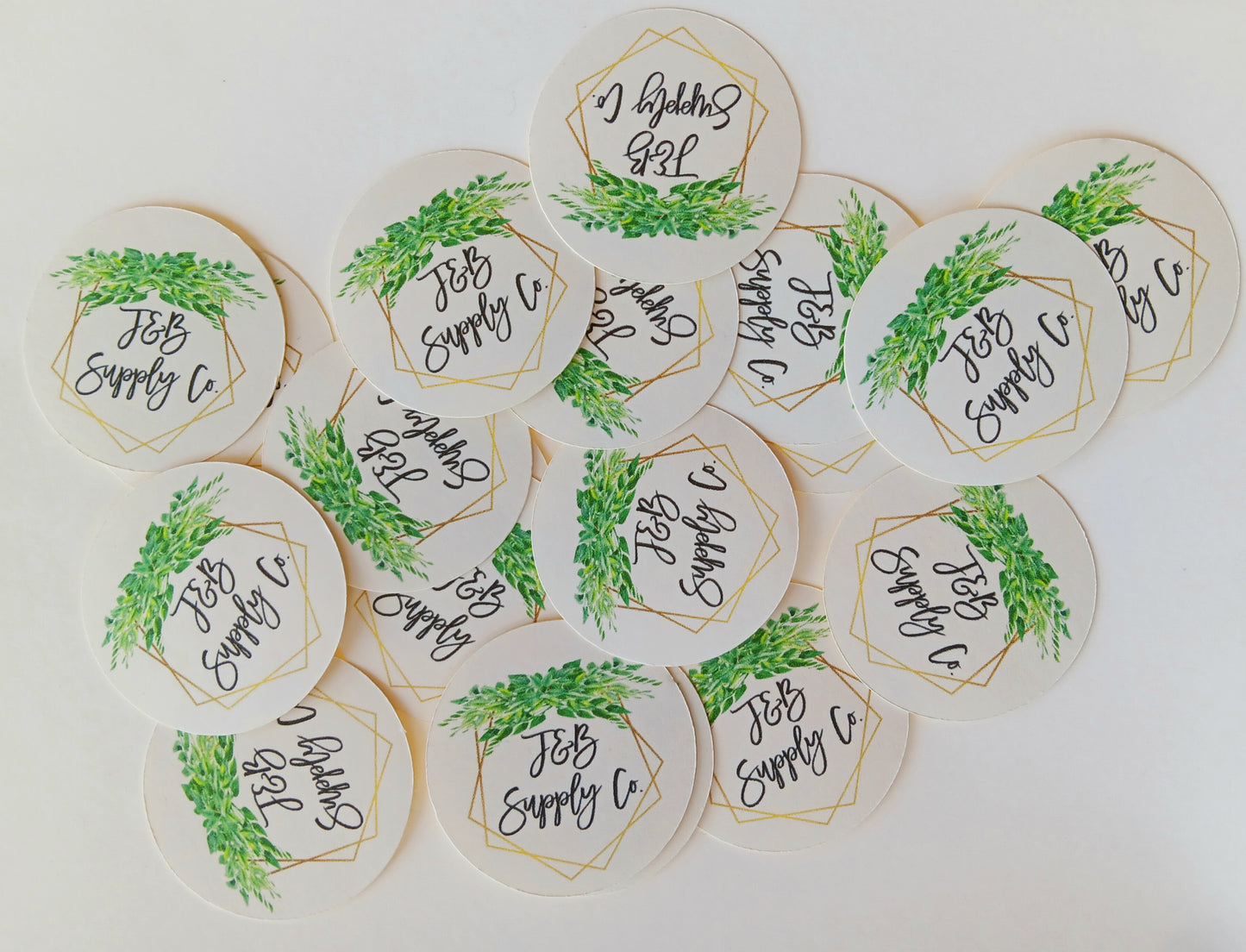 16pc CUSTOM LOGO matte 1.5" round stickers ~ read description