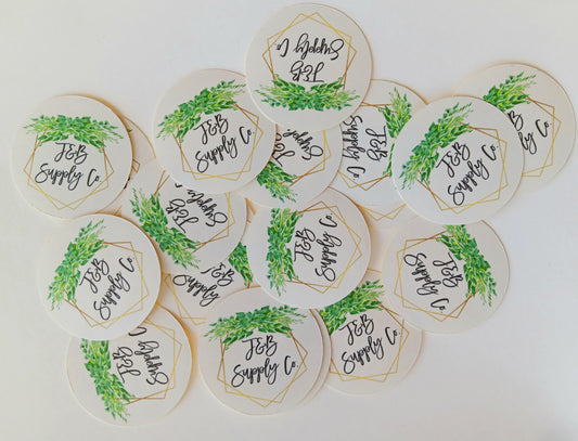 16pc CUSTOM LOGO matte 1.5" round stickers ~ read description