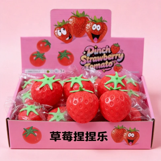 Red strawberry Squishy RTS: Fun booth fillers: Sensory toys