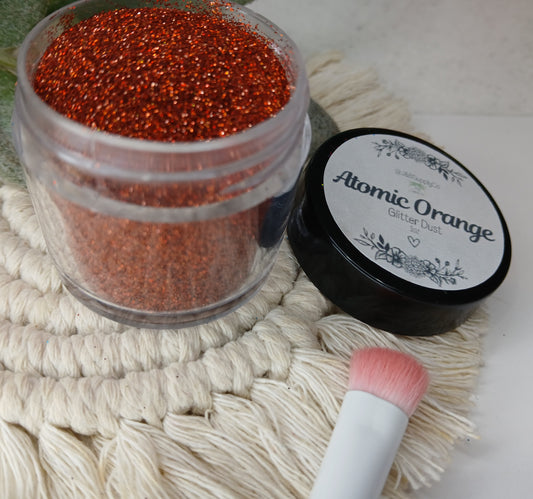 Atomic Orange glitter dust - holographic shimmer - 1/128 (.2mm)