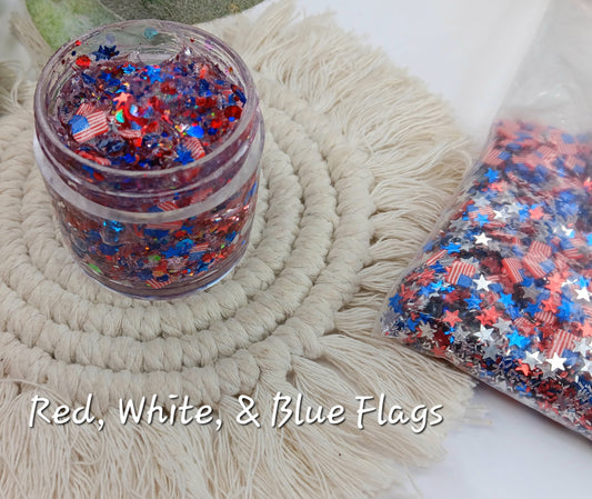 Red, White, & Blue Flags Hair/Body Glitter Gel~ wholesale buyers read description