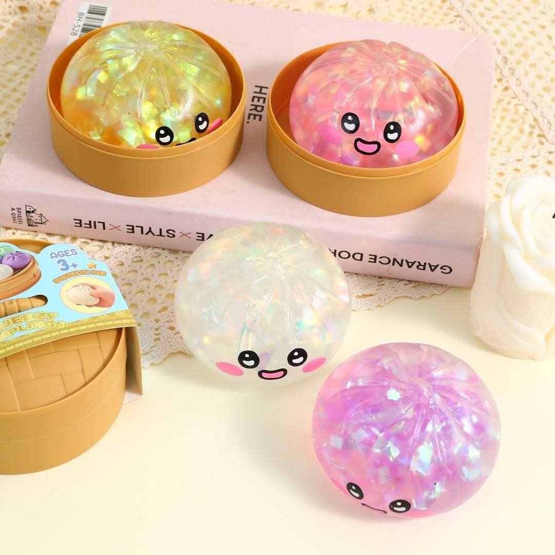 Glitter Dumpling Pre-order: ARRIVES around JUNE 28TH: Fun booth fillers: Fun Sensory dumpling toys: Colors will be sent at random