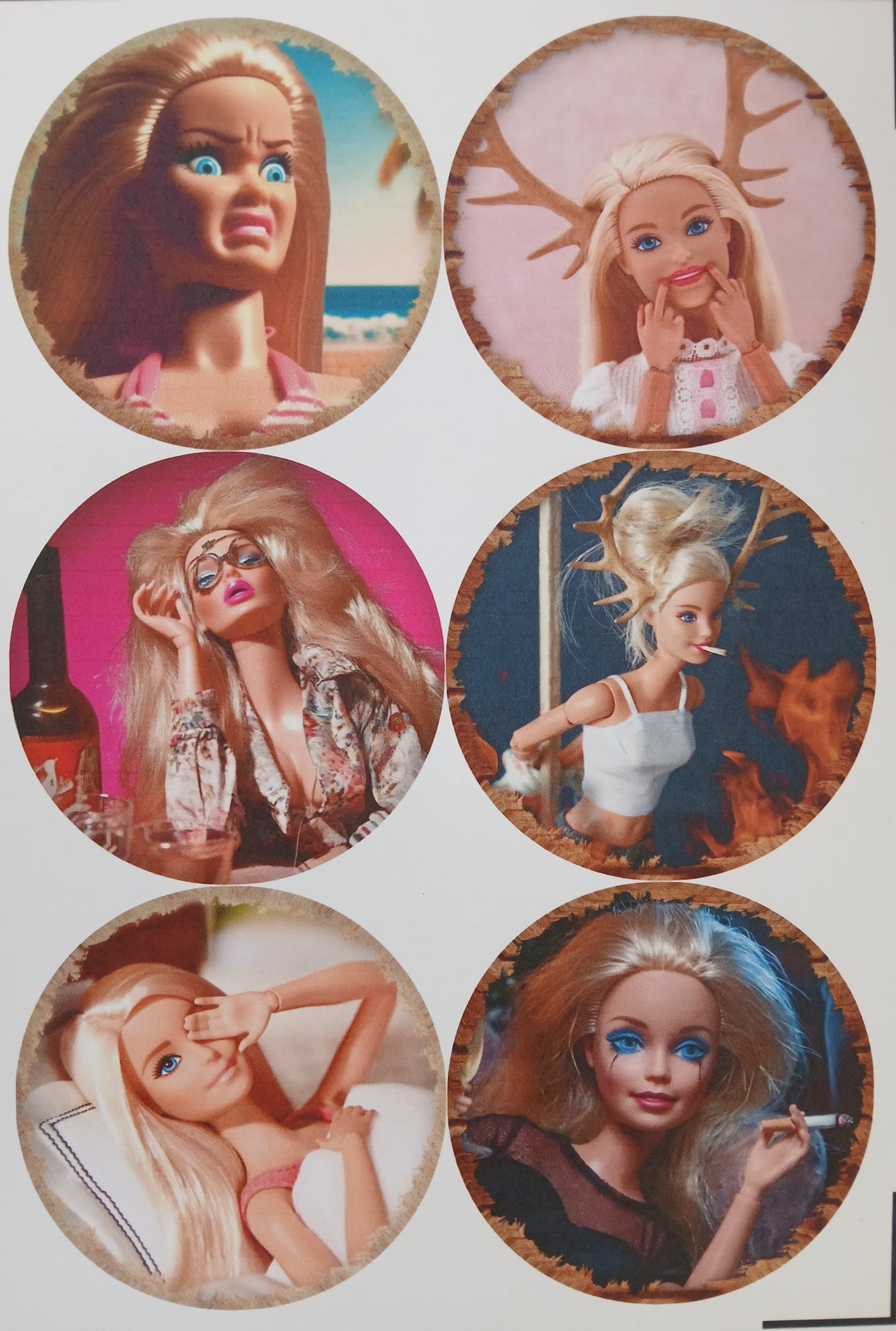 15pc Doll theme circle cardstock cut-outs