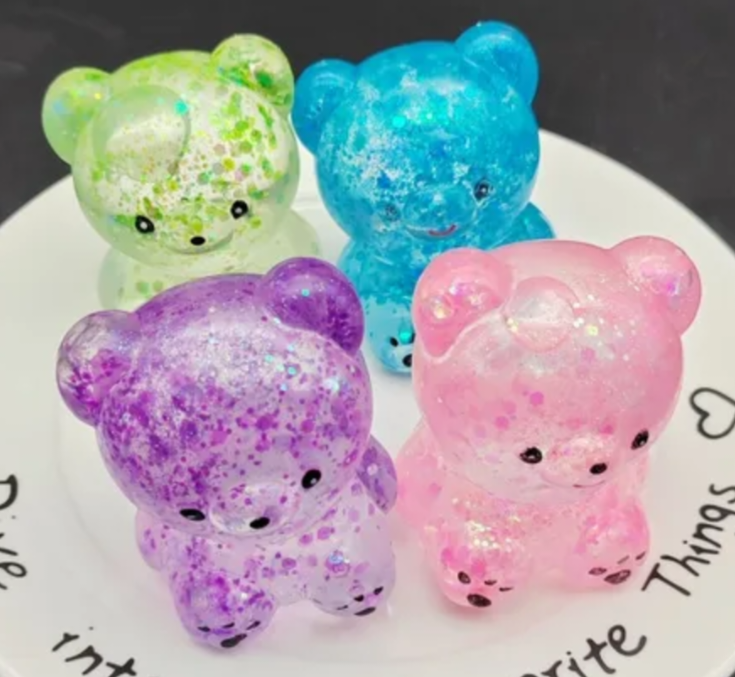 Glitter Bear Maltose Squishy READY TO SHIP: Fun booth fillers: Sensory Toys