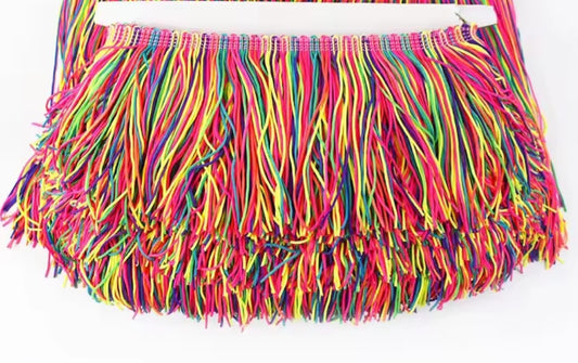 Bright Neon 3" tassle fringe trim -- 1 yard