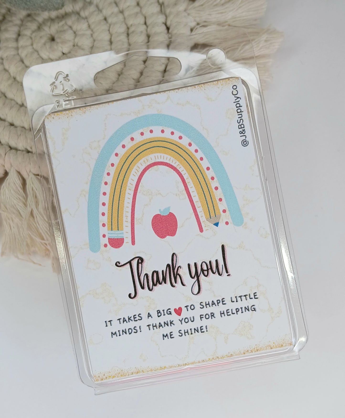 Rainbow CUSTOMIZEABLE Teacher Gift Scented 2.5oz Soy Wax Melt Bar