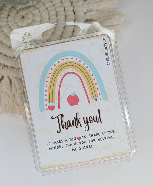 Rainbow CUSTOMIZEABLE Teacher Gift Scented 2.5oz Soy Wax Melt Bar
