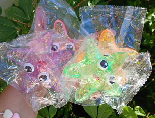 Glitter Starfish Maltose Squishy:READY TO SHIP: Fun booth fillers: Sensory Toys