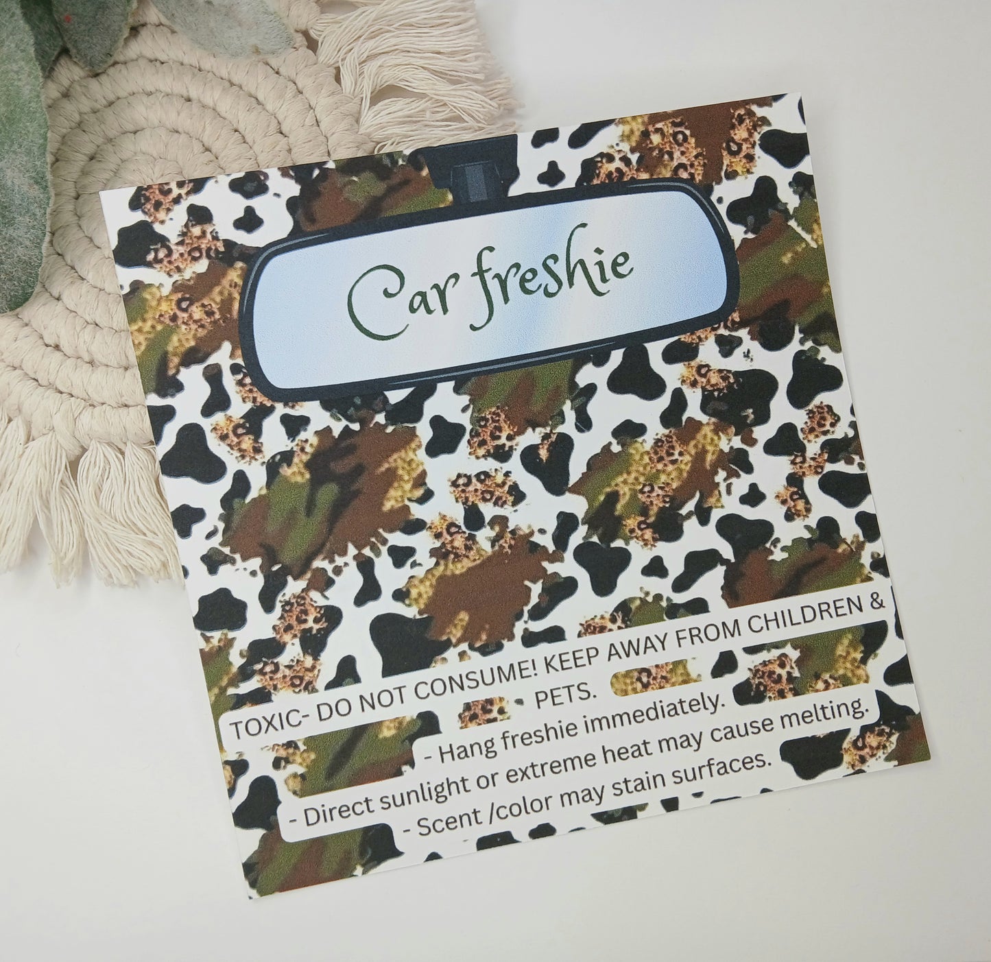 Custom cardstock bag inserts & scent stickers