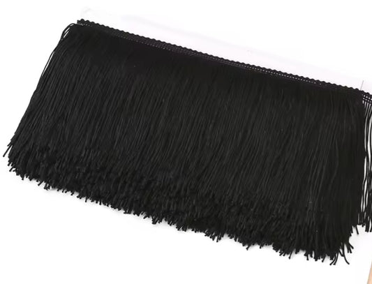 Black 3" tassle fringe trim -- one yard long