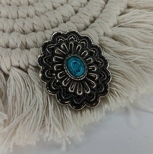 1pc 35X28mm Turqoise Concho Embellishment