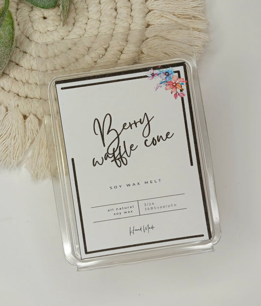 Berry Waffle Cone Scented 2.5oz Soy Wax Melt Bar- *wholesale available, read description*