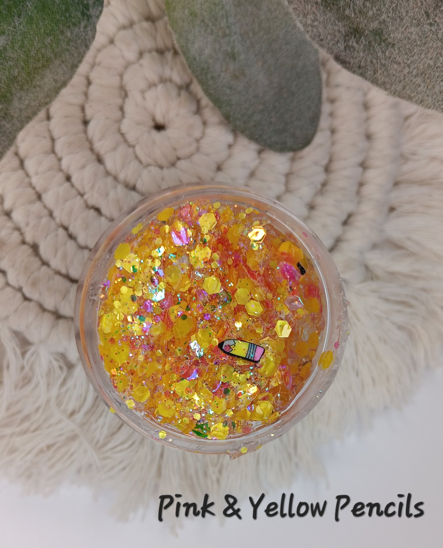 Pink & Yellow Pencils Hair/Body Glitter Gel~ wholesale buyers read description