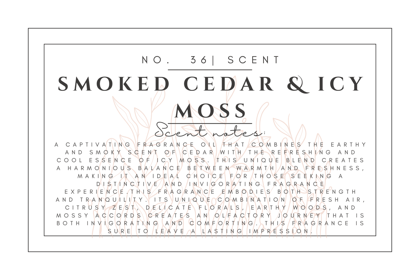 #36- Smoked Cedar & Icy Moss Pre-scented beads